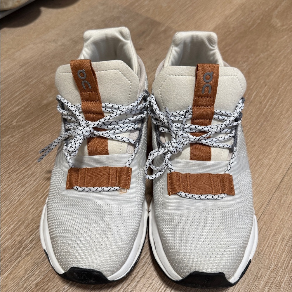 On Running Women's Athletic Sneakers in White and Brown